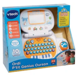 VTech Ordi P'tit Genius Ourson Bleu - Ordinateur éducatif -VTECH BABY Boutique 139505 Ordi Ptit Genius Ourson bleu boite