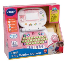 VTech Ordinateur Enfant P'tit Genius Ourson Rose -VTECH BABY Boutique 139555 Ordi Ptit Genius Ourson rose boitet