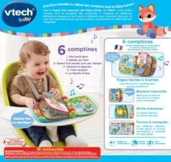 VTECH BABY Super Livre Enchanté Des Baby Loulous Bleu - Livre Interactif -VTECH BABY Boutique 166775 dos boC3AEte