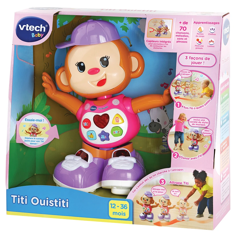 VTECH BABY Titi Ouistiti Rose - Petit Singe Interactif 2 VTECH BABY Titi Ouistiti Rose - Petit Singe Interactif – Image 2
