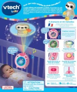 VTECH BABY Lumi Veilleuse Nuit Enchantée Rose -VTECH BABY Boutique 540355 dos boC3AEte