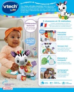 VTECH BABY Timéo, P'tit Zèbre D'activités -VTECH BABY Boutique 550805 dos boC3AEte