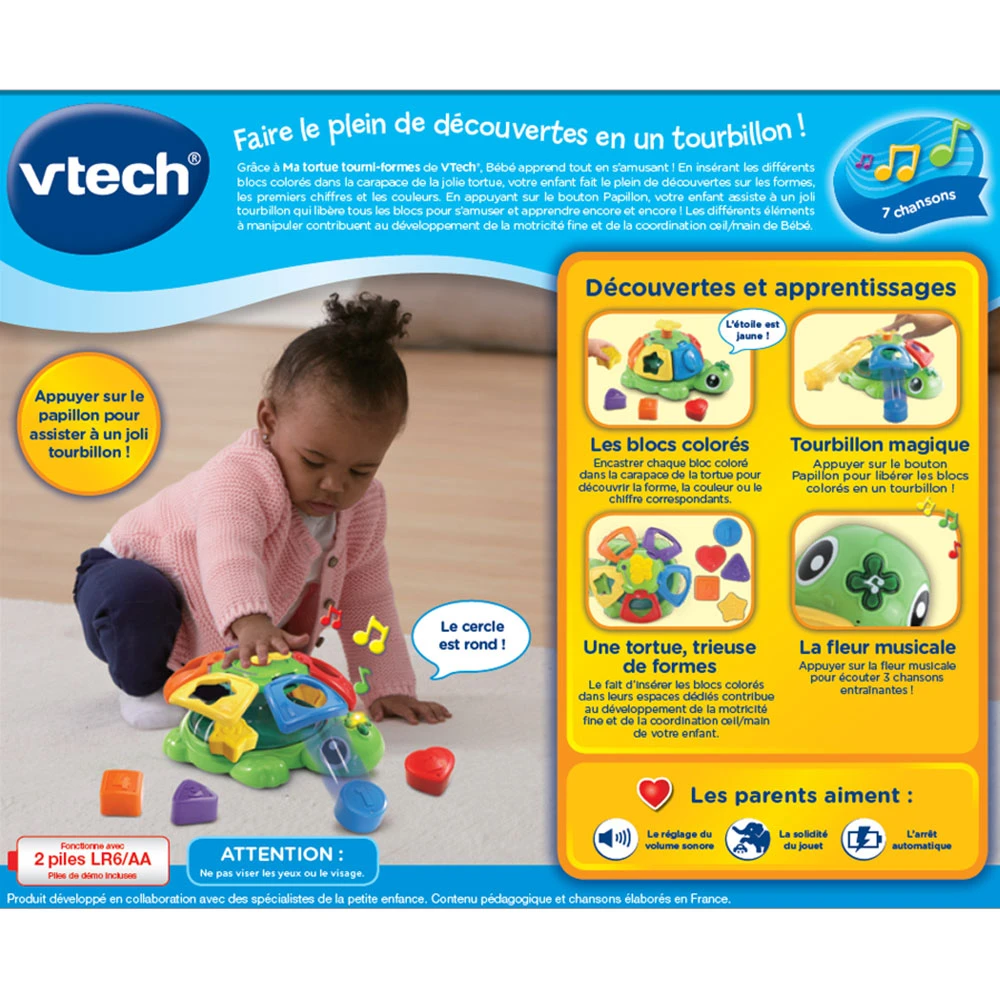VTECH BABY Ma Tortue Tourni-formes - Tortue Interactive 4 VTECH BABY Ma Tortue Tourni-formes - Tortue Interactive – Image 4