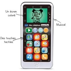 VTECH BABY Mon Téléphone émoti'fun Noir & Blanc - Téléphone D'imitation