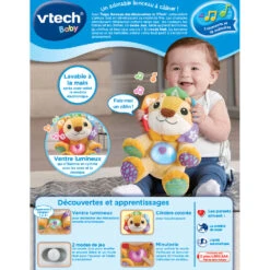 VTECH BABY Tiago, Lionceau Des Découvertes - Peluche Interactive -VTECH BABY Boutique 607105 Tiago lionceau des dC3A9couvertes dos