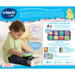 VTECH BABY Super Tablette Des P'tits Loulous - Tablette Interactive Bébé -VTECH BABY Boutique 80 151475 dos boite