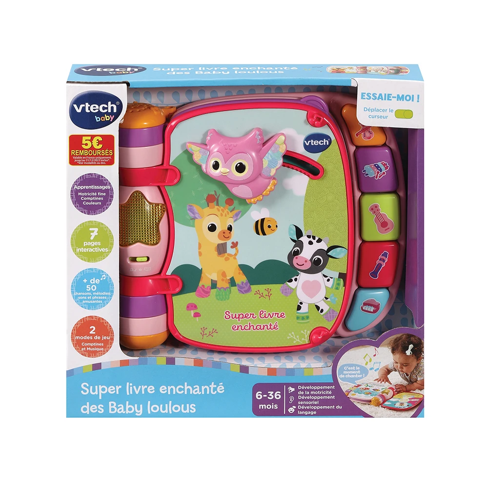 VTECH BABY Super Livre Enchanté Des Baby Loulous Rose 7 VTECH BABY Super Livre Enchanté Des Baby Loulous Rose – Image 7