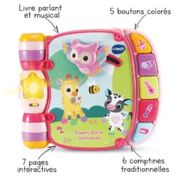VTECH BABY Super Livre Enchanté Des Baby Loulous Rose