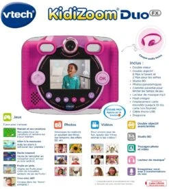 KidiZoom Duo FX Rose -VTECH BABY Boutique 80 519955 dos boC3AEte