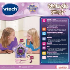 Kidimagic Starlight Violet - Réveil Enfant -VTECH BABY Boutique 80 520485 Kidimagic Starlight violet dos