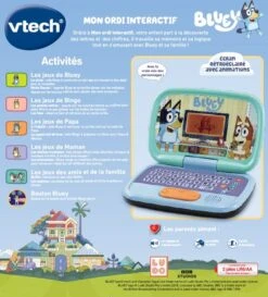 VTech Bluey - Mon Ordi Interactif -VTECH BABY Boutique 80 530905 dos boC3AEte