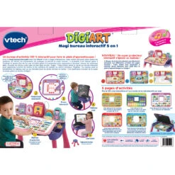 VTech Magi Bureau Interactif 5 En 1 Rose -VTECH BABY Boutique 80 540955 dos boite