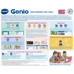 VTech Genio, Mon Premier Vrai Ordi ! (rose) 17 VTech Genio, Mon Premier Vrai Ordi ! (rose) -VTECH BABY Boutique 80 541055 dos boite
