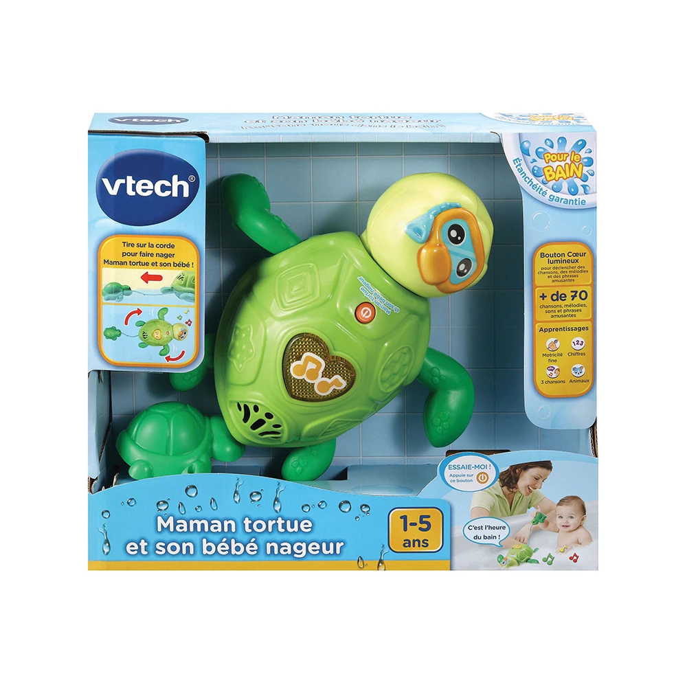 VTECH BABY Maman Tortue Et Son Bébé Nageur - Jouet De Bain 6 VTECH BABY Maman Tortue Et Son Bébé Nageur - Jouet De Bain – Image 6