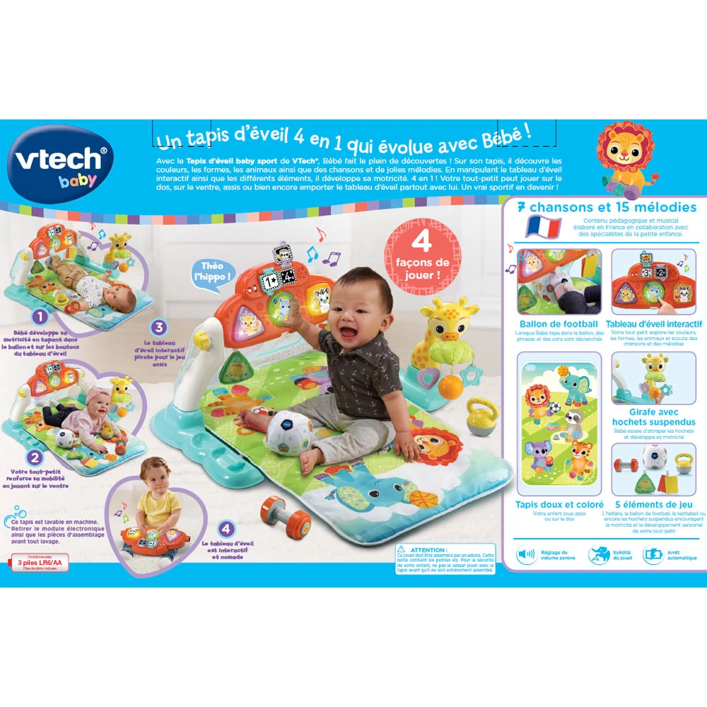 VTECH BABY Tapis D'éveil Baby Sport 4 En 1 10 VTECH BABY Tapis D'éveil Baby Sport 4 En 1 – Image 10