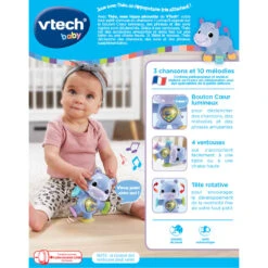VTECH BABY Théo, Mon Hippo Pirouette - Jouet Interactif 11 VTECH BABY Théo, Mon Hippo Pirouette - Jouet Interactif -VTECH BABY Boutique 80 550305 dos boite