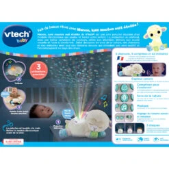 VTECH BABY Manon, Lumi Mouton Nuit étoilée 3 En 1 - Veilleuse En Peluche -VTECH BABY Boutique 80 550505 dos boite
