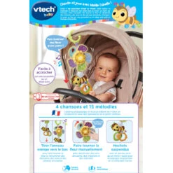 VTECH BABY Ma Tourni Fleur D'éveil - Hochet Suspendu -VTECH BABY Boutique 80 550605 dos boite