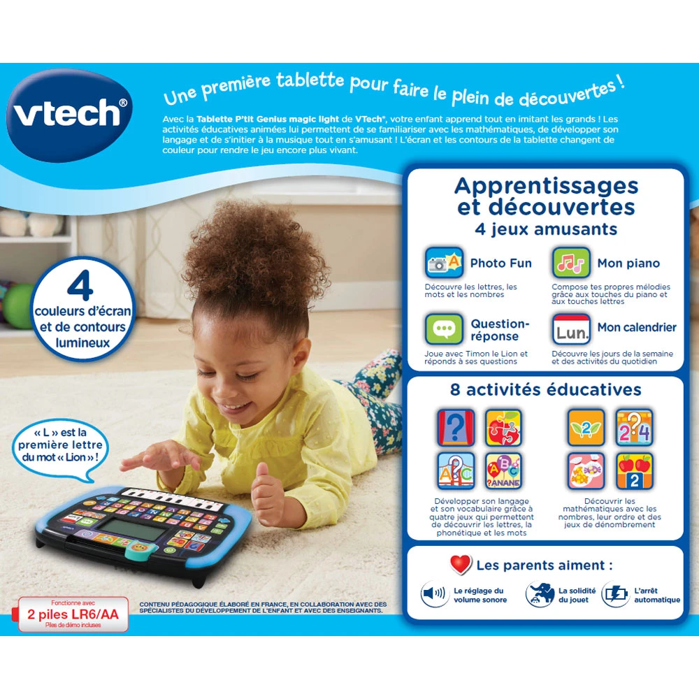 VTech Tablette P'tit Genius Magic Light - Tablette Pour Enfant 8 VTech Tablette P'tit Genius Magic Light - Tablette Pour Enfant – Image 8