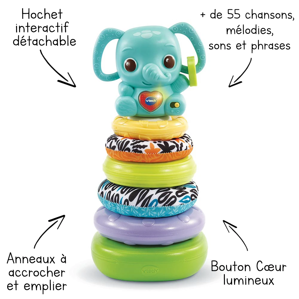 VTech Nino, éléphanteau Empilo 3 En 1 2 VTech Nino, éléphanteau Empilo 3 En 1 – Image 2