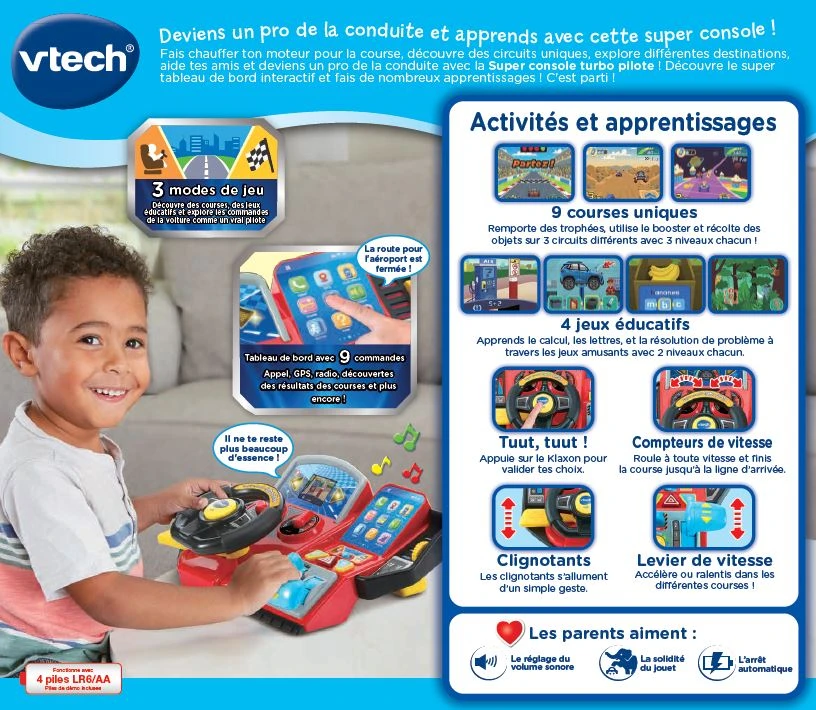 VTech Super Console Turbo Pilote 10 VTech Super Console Turbo Pilote – Image 10