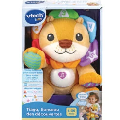 VTECH BABY Tiago, Lionceau Des Découvertes - Peluche Interactive -VTECH BABY Boutique 80 607105 Tiago lionceau des dC3A9couvertes box