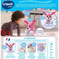 VTECH BABY Toutou Parle Avec Moi Rose - Peluche Interactive 13 VTECH BABY Toutou Parle Avec Moi Rose - Peluche Interactive -VTECH BABY Boutique 80 610155 dos boite
