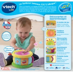 VTECH BABY Tambour Lumi Magique - Jouet Musical 10 VTECH BABY Tambour Lumi Magique - Jouet Musical -VTECH BABY Boutique 80 612505 tambour lumi magique dos