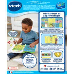 VTech Mon Livre D'activités Interactif - J'écris, Je Joue Et J'apprends 15 VTech Mon Livre D'activités Interactif - J'écris, Je Joue Et J'apprends -VTECH BABY Boutique 80 614905 dos boite