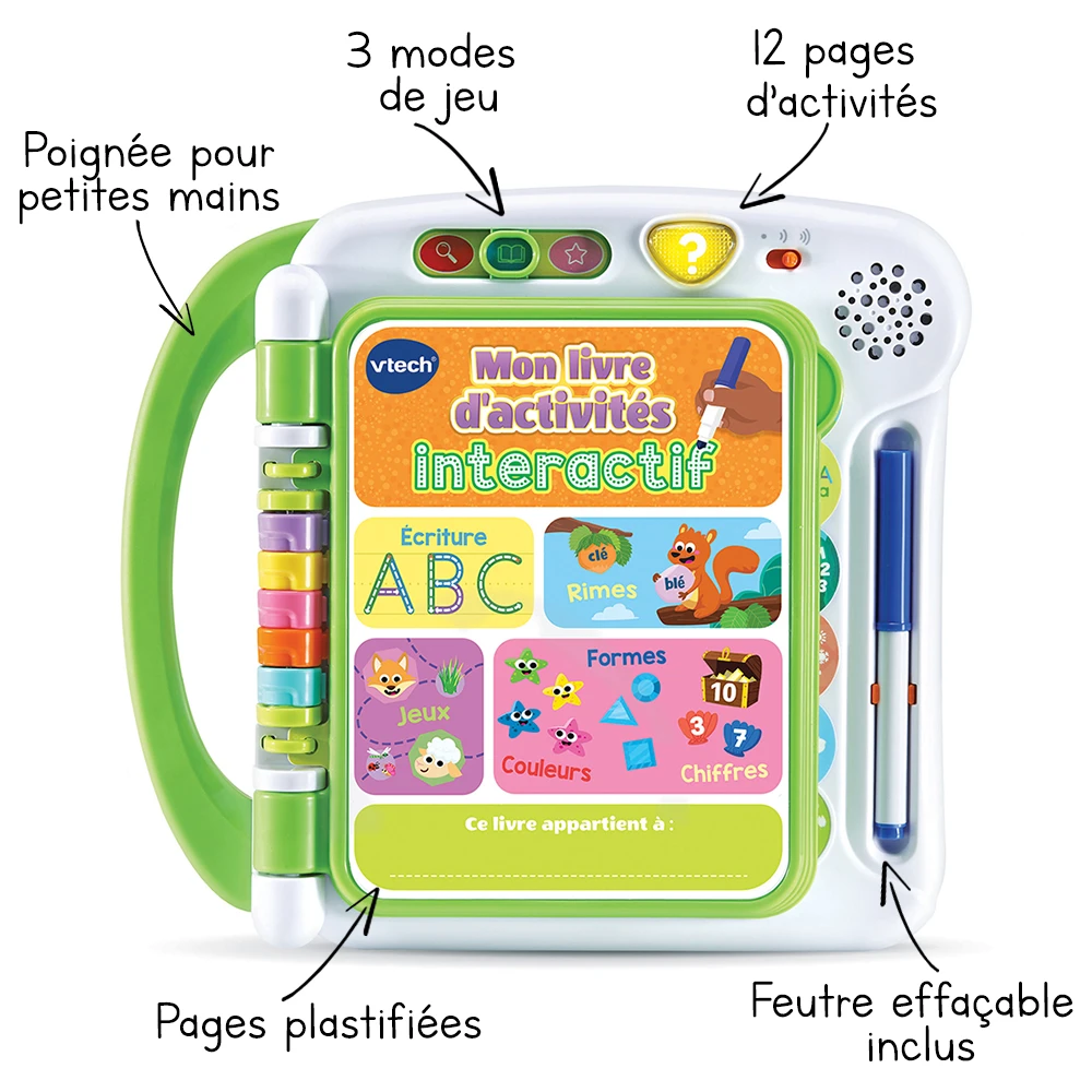 VTech Mon Livre D'activités Interactif - J'écris, Je Joue Et J'apprends 2 VTech Mon Livre D'activités Interactif - J'écris, Je Joue Et J'apprends – Image 2