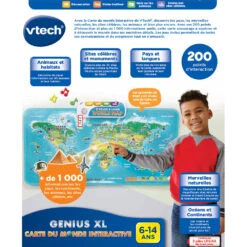 VTech Genius XL - Carte Du Monde Interactive -VTECH BABY Boutique 80 615705 dos boite