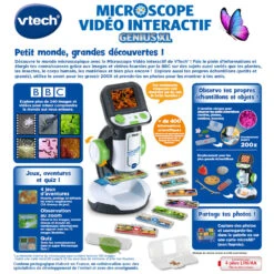 VTech Genius XL - Microscope Vidéo Interactif -VTECH BABY Boutique 80 616105 dos boite