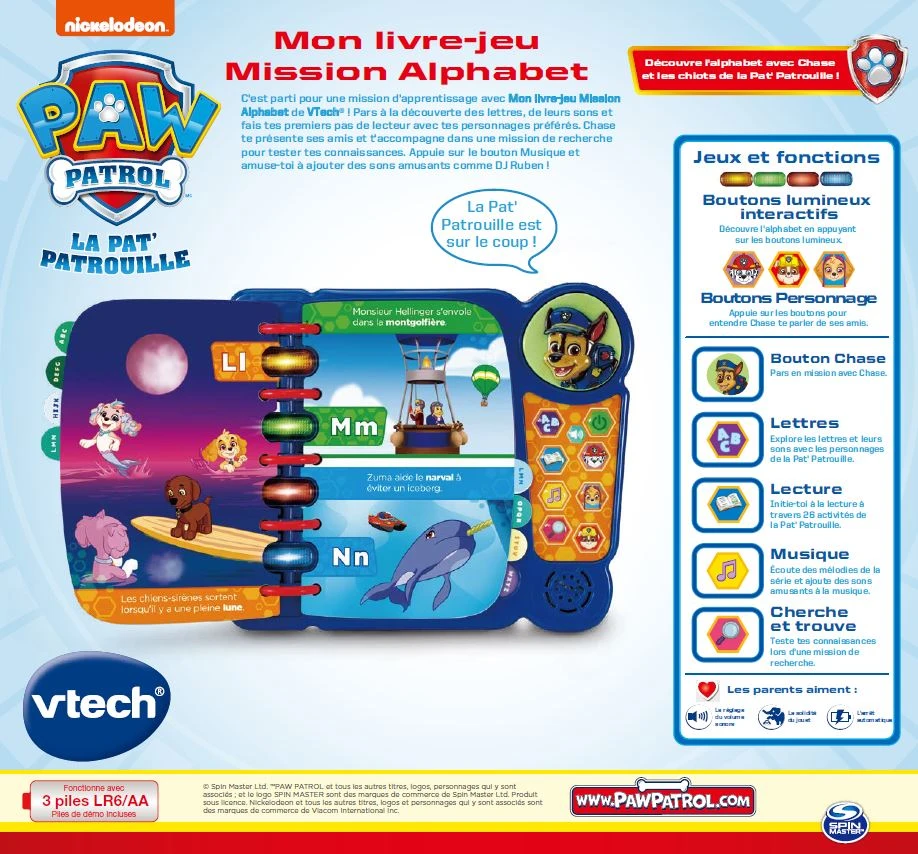 VTech Pat'Patrouille - Mon Livre-jeu Mission Alphabet 7 VTech Pat'Patrouille - Mon Livre-jeu Mission Alphabet – Image 7